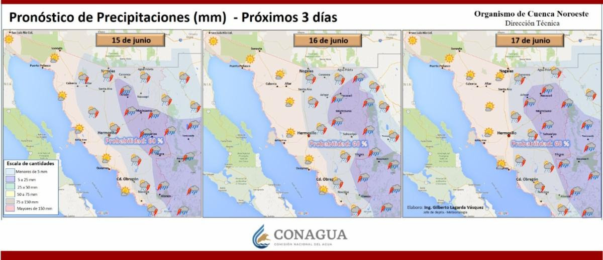 Mantiene CEPC pronóstico de lluvias intensas y altas temperaturas en Sonora