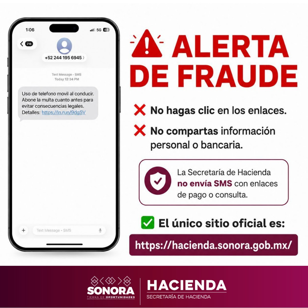 Alerta Hacienda por mensajes falsos sobre supuestos adeudos e infracciones