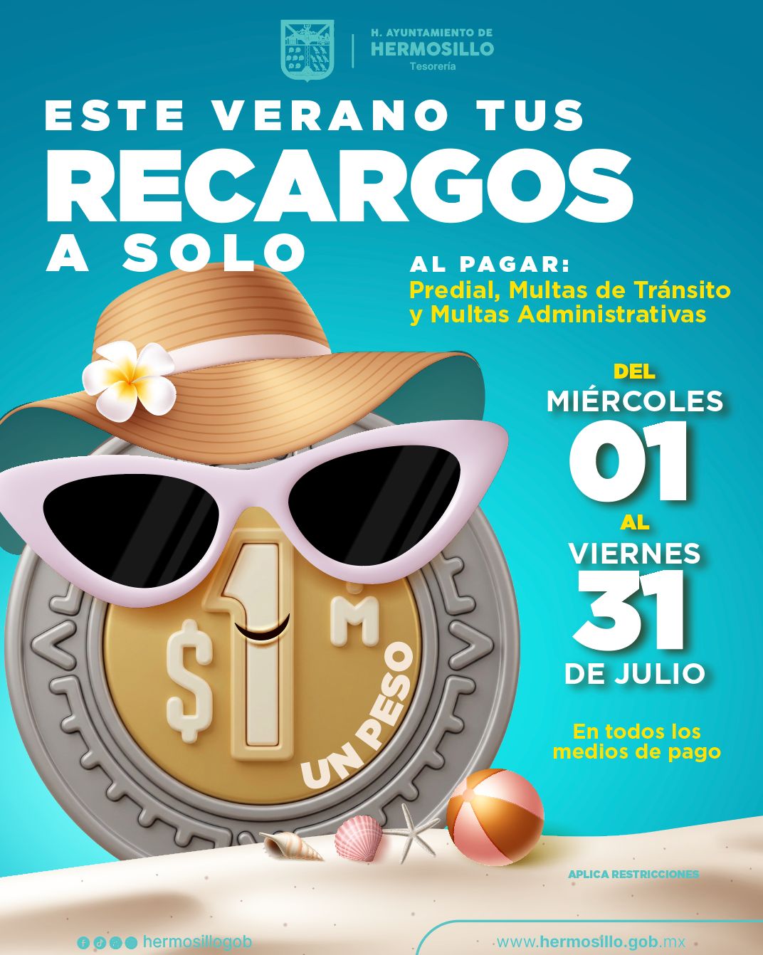 Invita Tesorería Municipal a aprovechar promoción ¡Recargos a un peso!