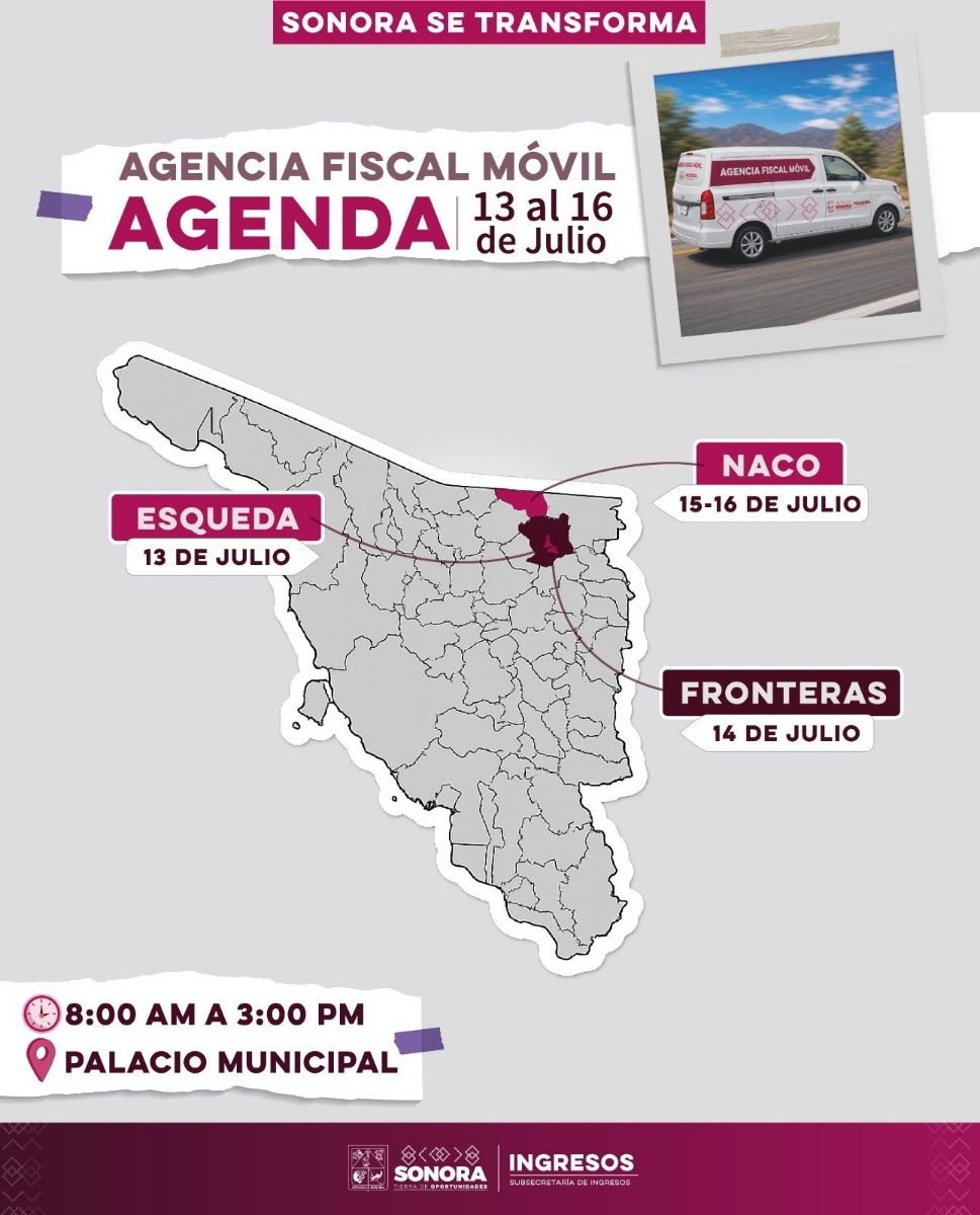 Facilita Gobierno de Sonora trámites fiscales en diversos municipios
