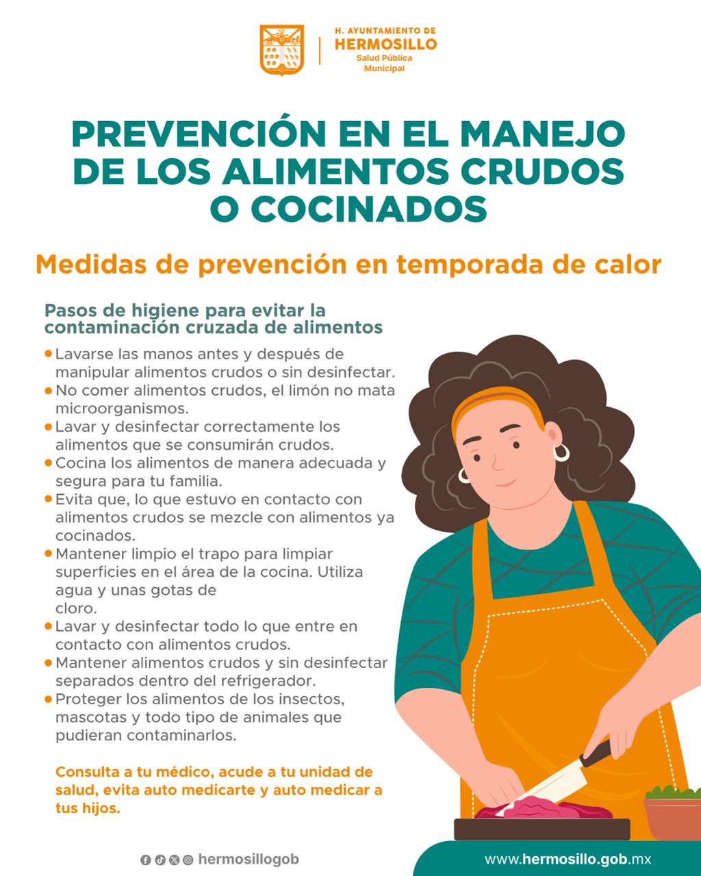Previene Salud Pública sobre contaminación cruzada por alimentos