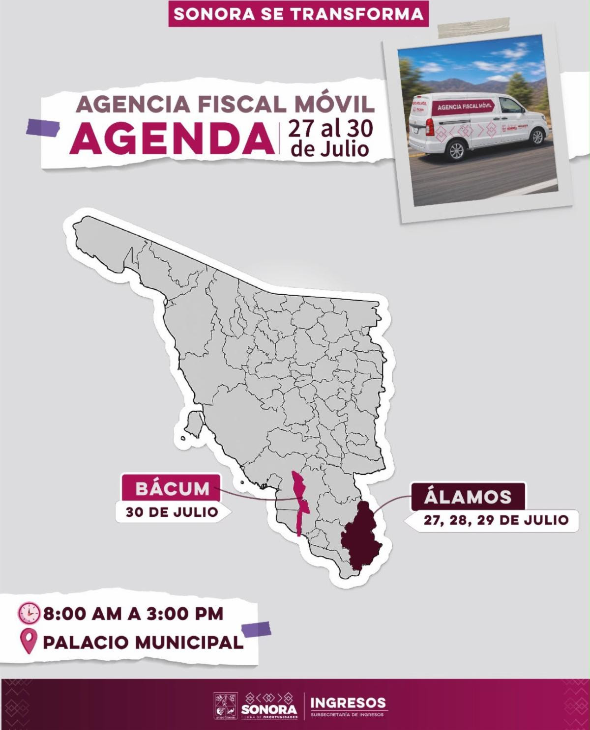 Recorrerá Agencia Fiscal Móvil municipios del sur de Sonora