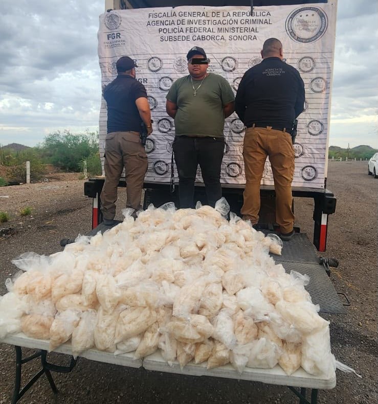 Asegura Mesa Estatal de Seguridad casi 200 kilos de metanfetamina en Caborca