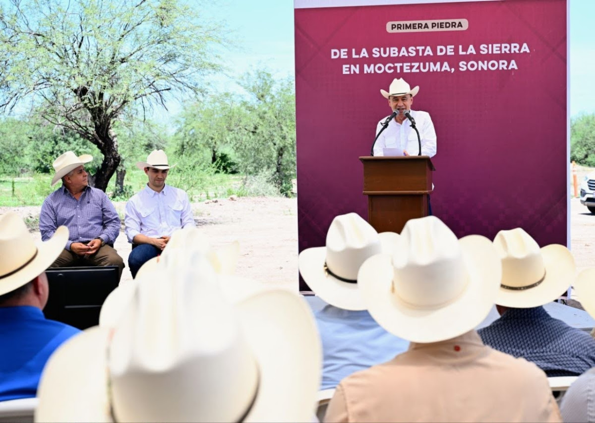 Inicia Durazo construcción de Subasta ganadera en Moctezuma con apoyo de Presidenta