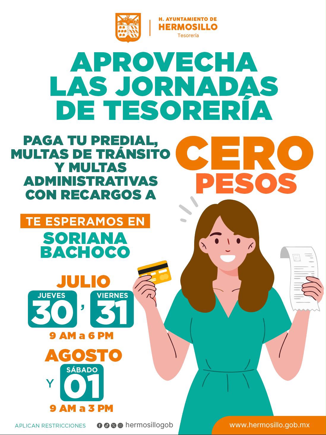 Invita Ayuntamiento a aprovechar las jornadas de Tesorería Municipal