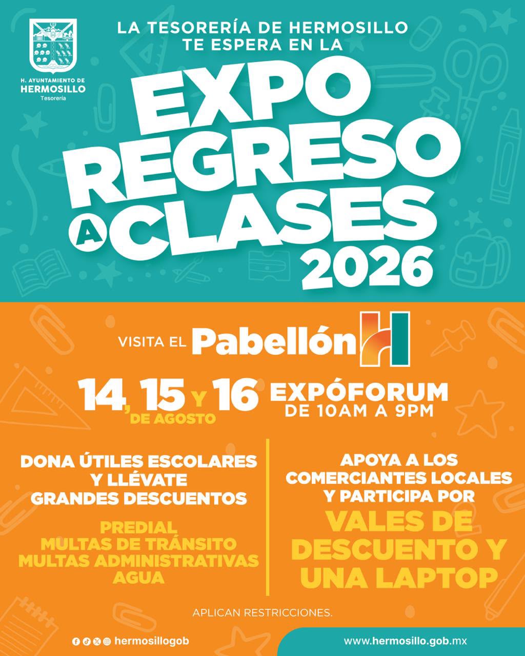 Podrán familias donar útiles escolares y aprovechar descuentos de Tesorería