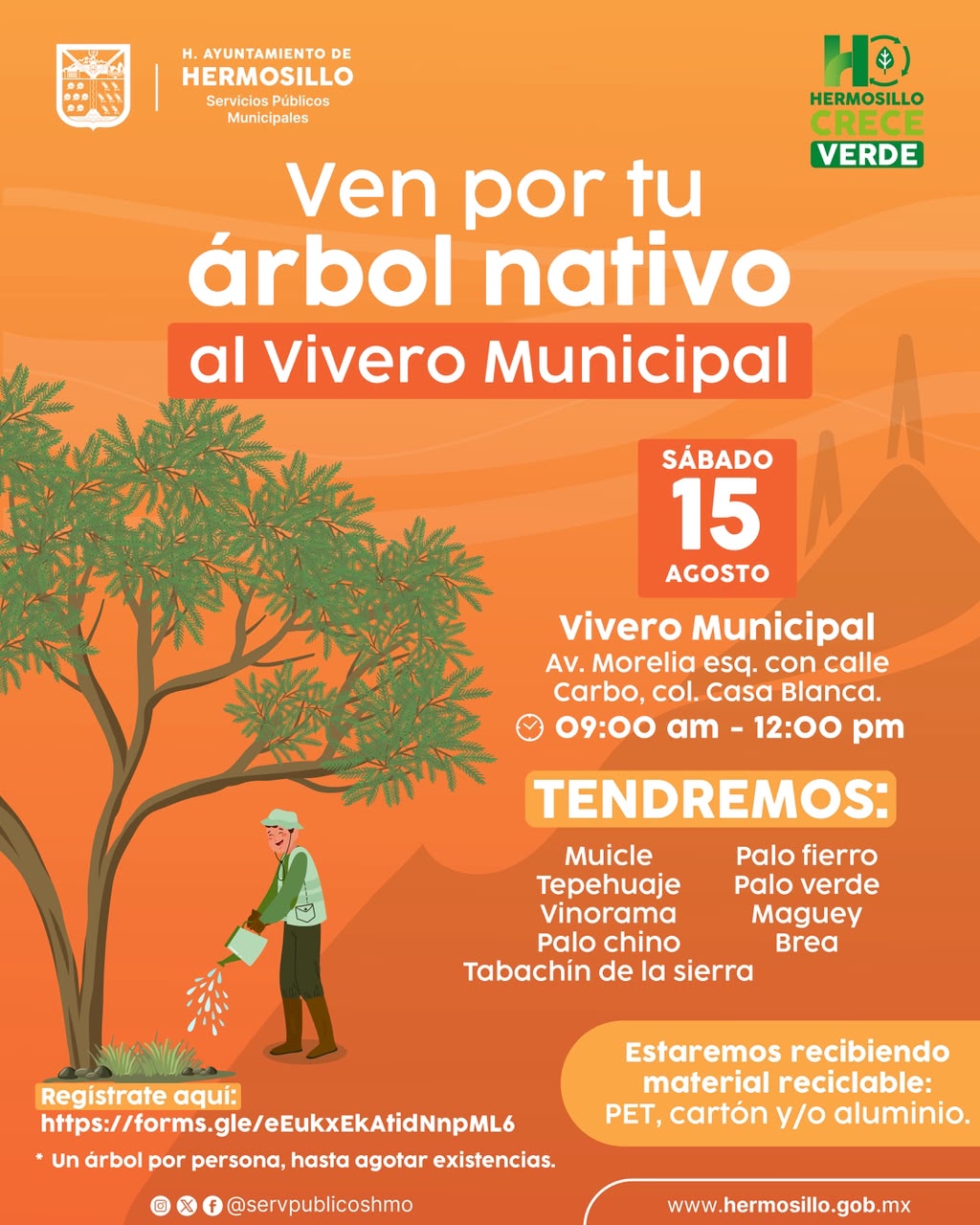 Invita Ayuntamiento a adoptar árboles nativos del Vivero Municipal