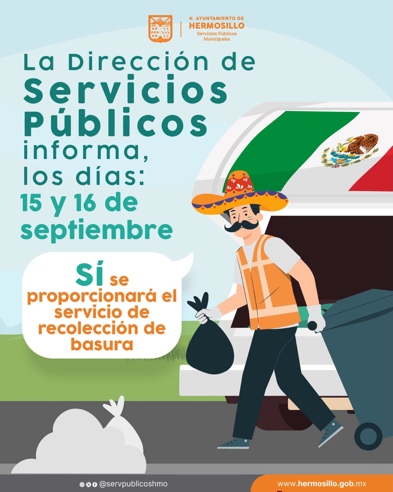 Garantiza Servicios Públicos recolección de basura durante festejos patrios