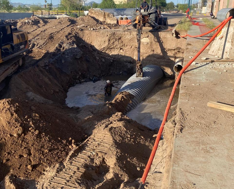 Avanza 75% rehabilitación del colector sanitario Quintero Arce