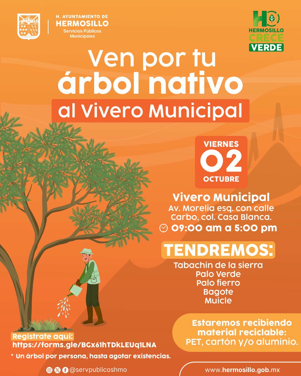 Invita Ayuntamiento a adoptar un árbol nativo en Vivero Municipal