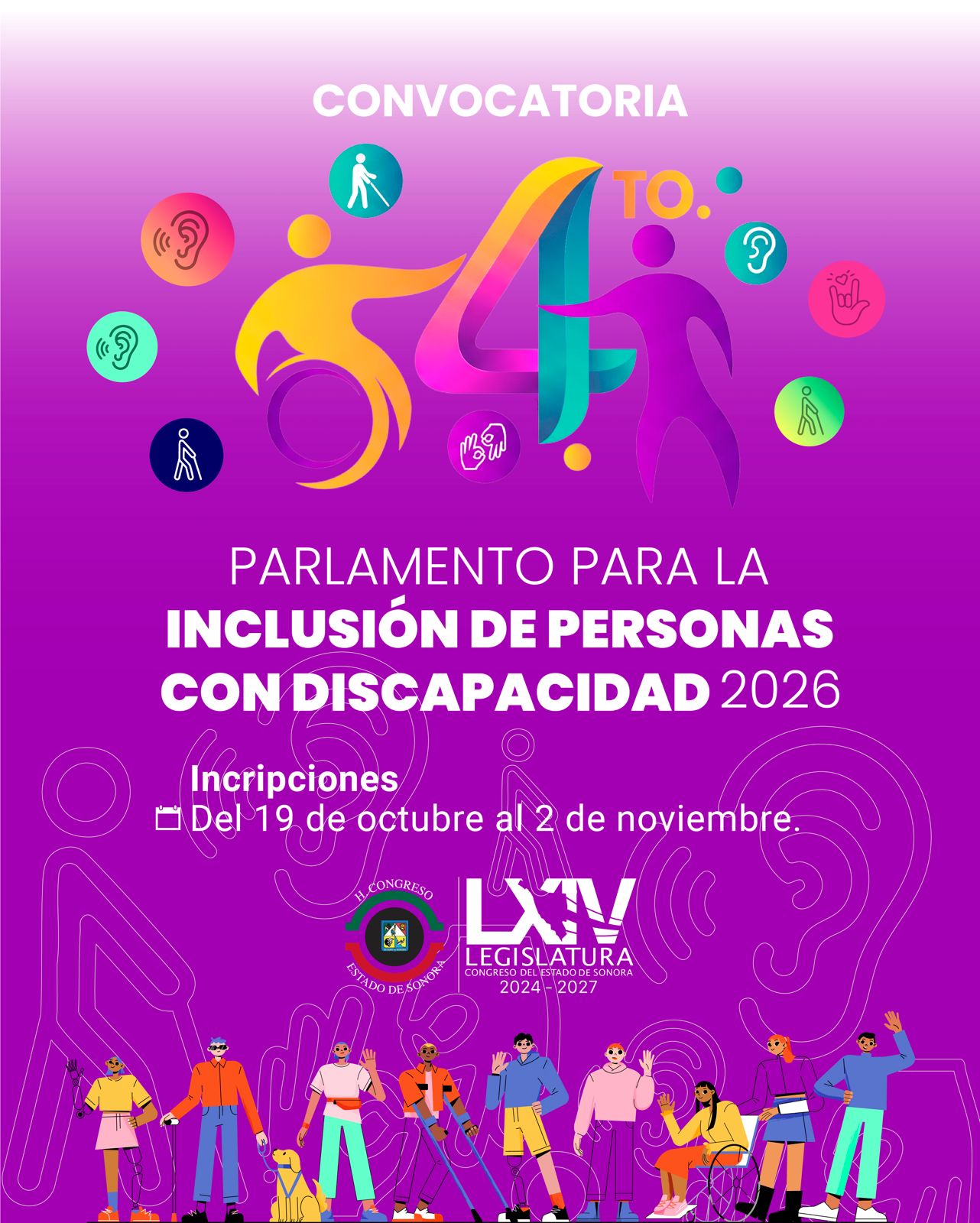 Abre Congreso convocatoria a participar en Parlamento para la Inclusión de Personas con Discapacidad