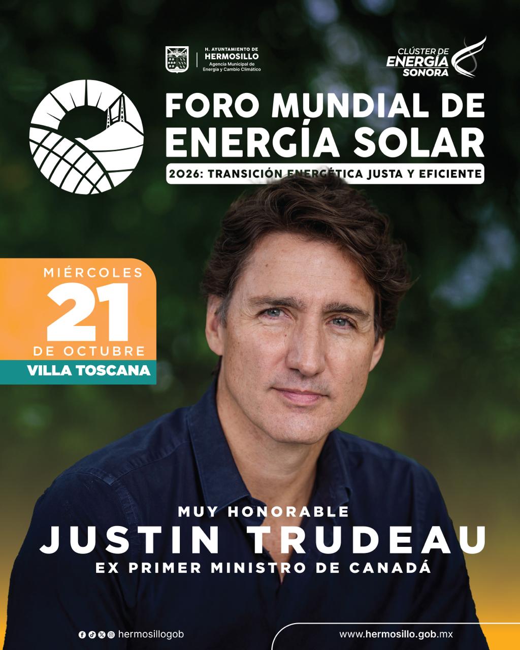 Inicia este miércoles Foro Mundial de Energía Solar en Hermosillo con Justin Trudeau