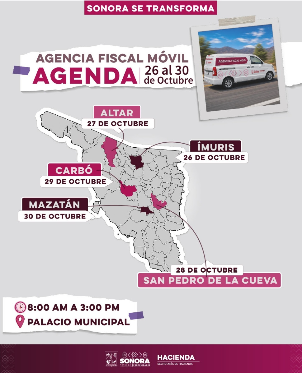 Refuerza Gobierno de Sonora atención ciudadana con Agencia Fiscal Móvil