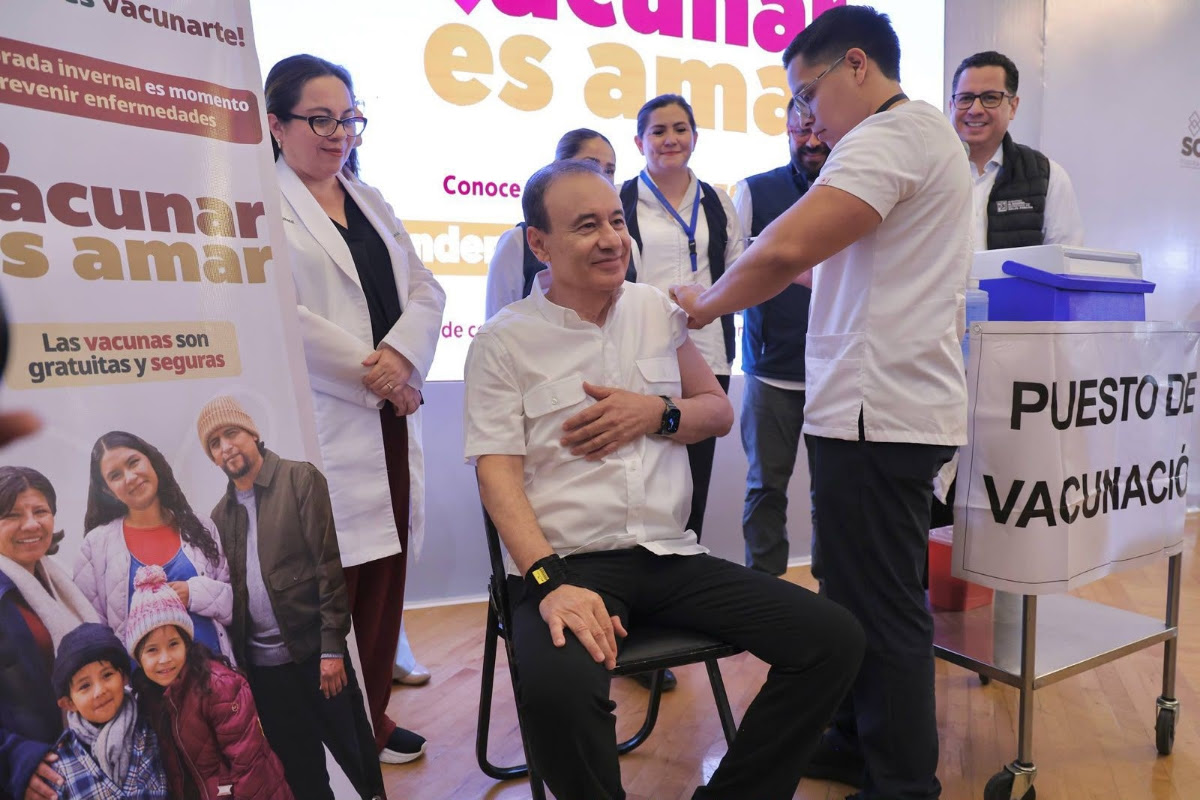 Arranca Gobernador Durazo Campaña de Vacunación contra Influenza y COVID-19 en Sonora
